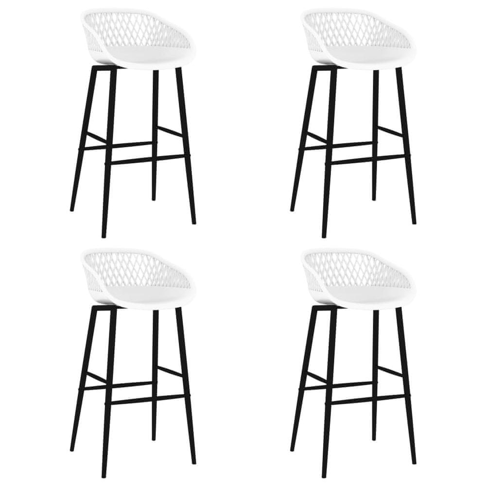 Vidaxl Barové stoličky 4 ks biele